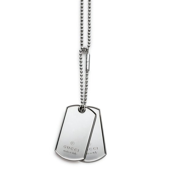 Oiritaly Collana Uomo Gucci YBB01049200100U Dog Tag Argento
